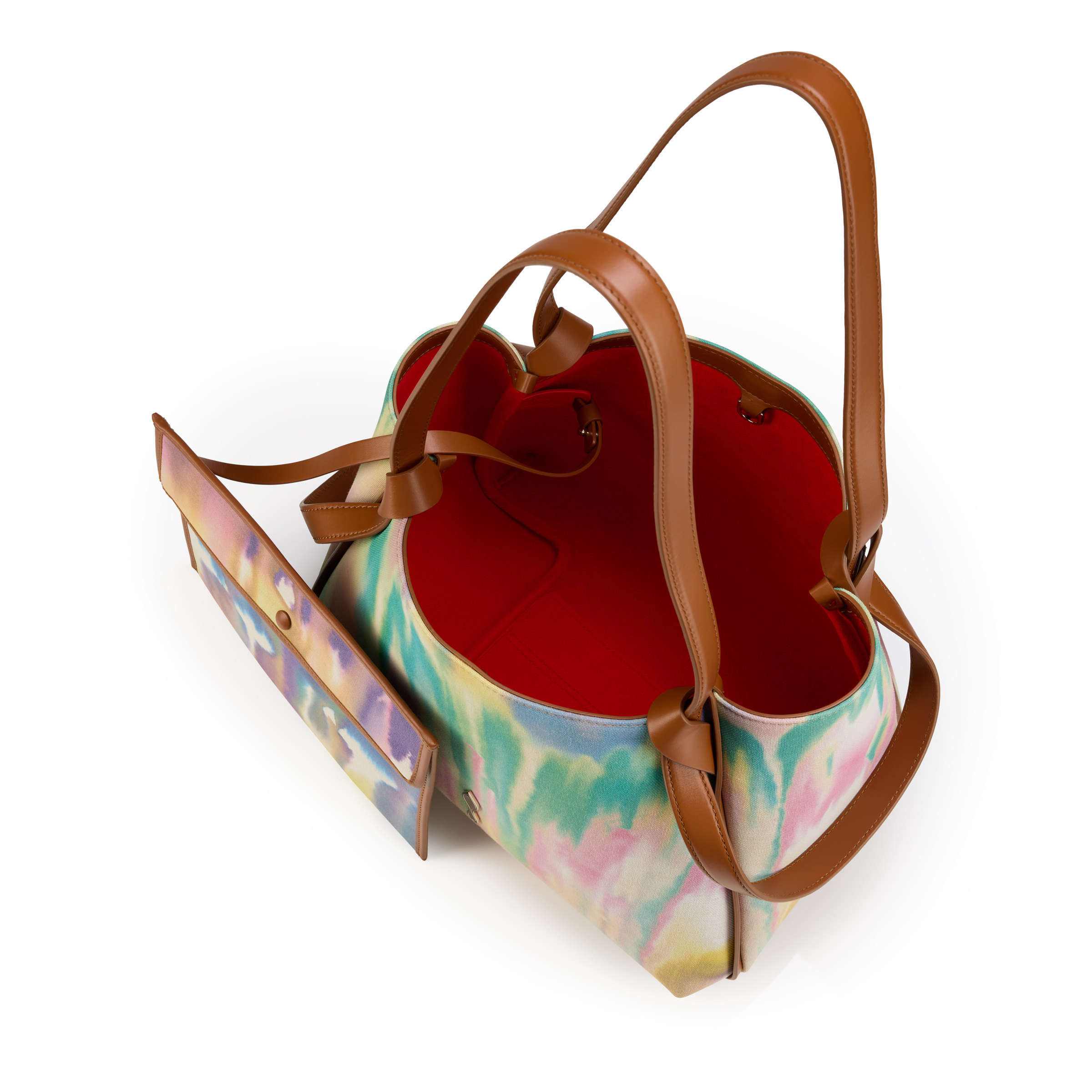 FW26 BETTINA TOTE SMALL TIE DYE CANVAS-CALF