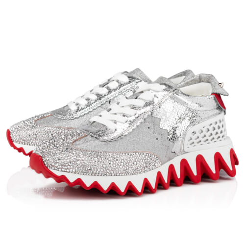 SS23 LOUBISHARK P STRASS DONNA FLAT MET SUE CLF GLIT SP